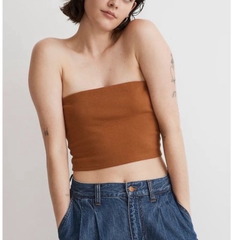 Madewell Burnt Orange Strapless Top